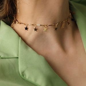 Starry night stars pendant choker